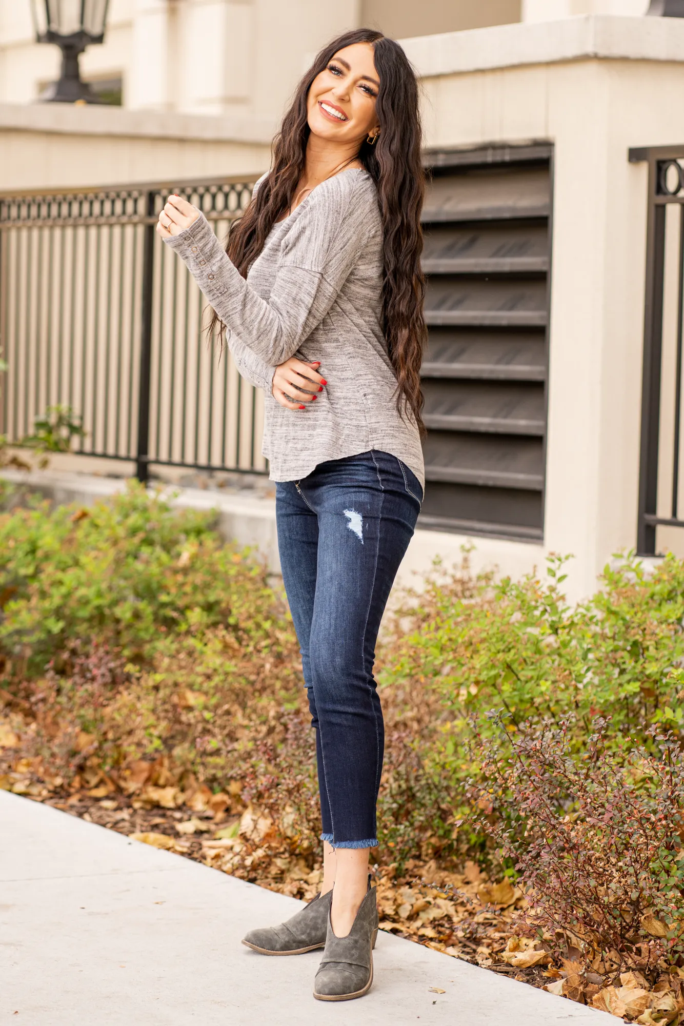 Laurel High Rise Button Fly Skinny