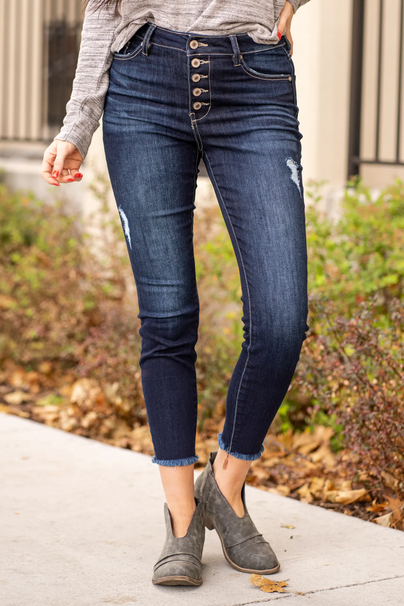 Laurel High Rise Button Fly Skinny