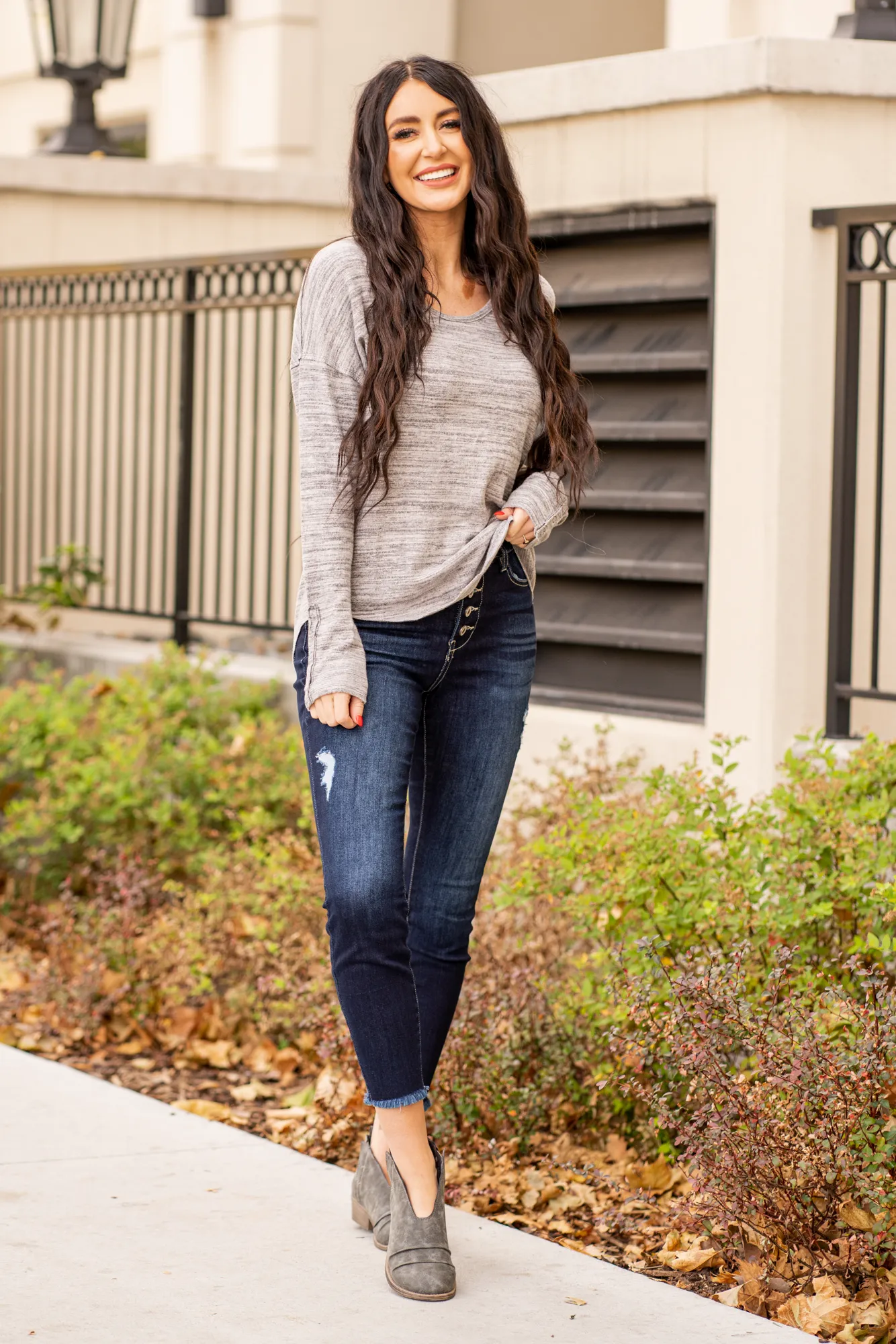 Laurel High Rise Button Fly Skinny