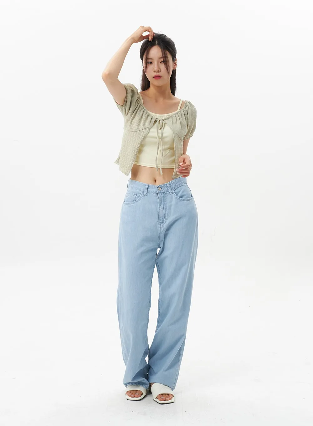 Light Wash Baggy Jeans OU327
