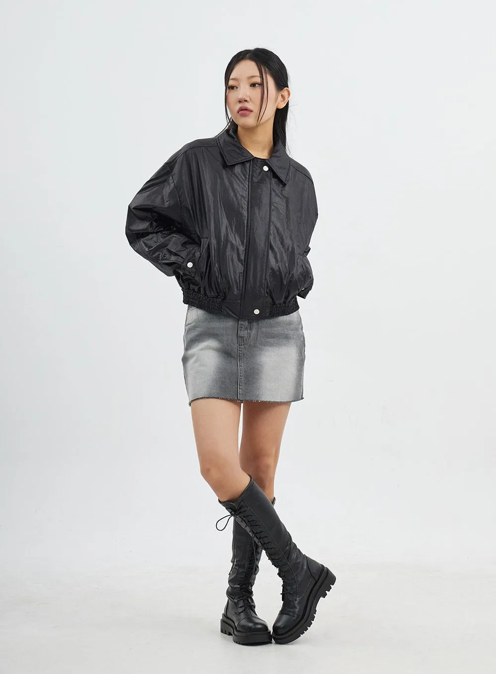 Light Wash Denim Mini Skirt CJ318