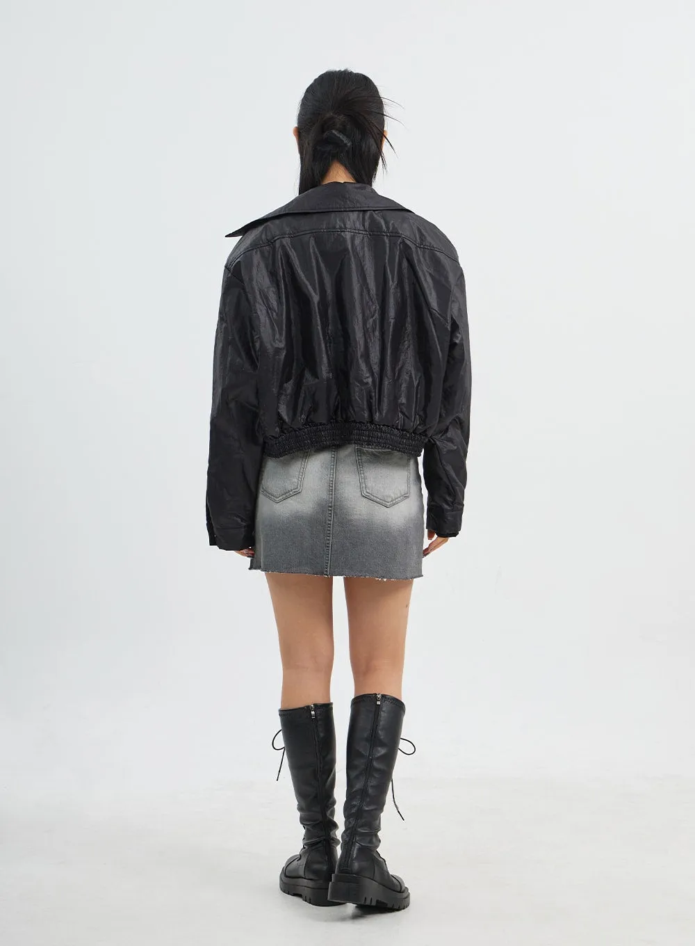 Light Wash Denim Mini Skirt CJ318