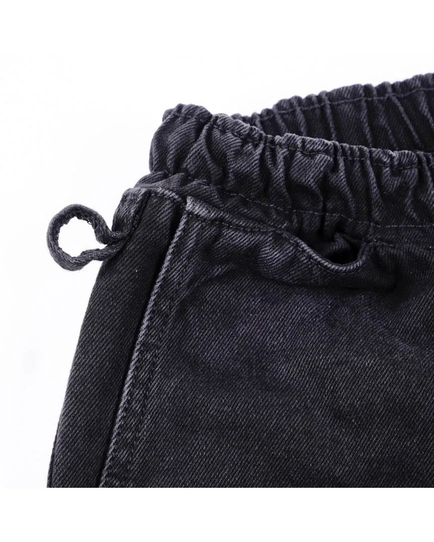 Loose Pants - Black Denim