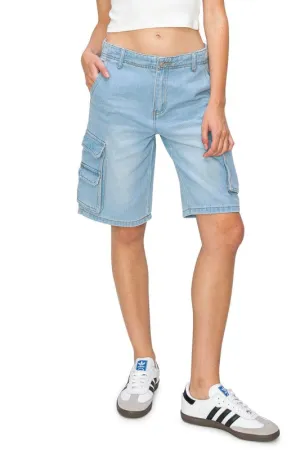 Low Rise Bermuda Shorts Light Wash