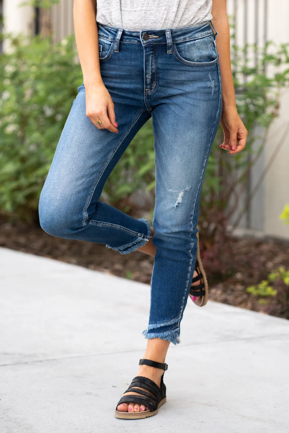 Luca High Rise Double Fringe Hem Skinny