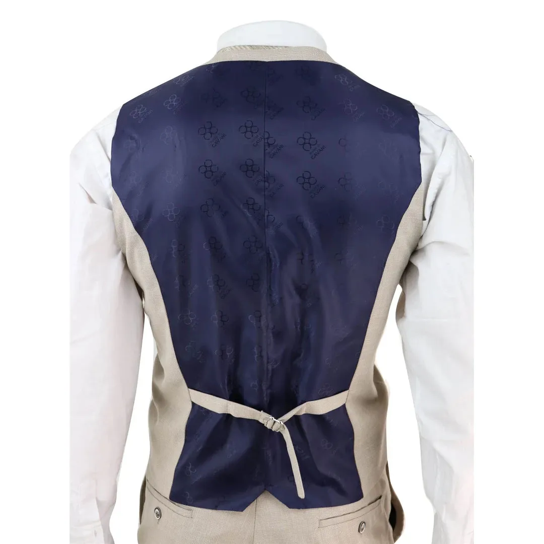 Men's Tweed Check Peaky Blinders Waistcoat Gilet Classic Herringbone