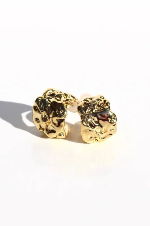 Molten Drop Gold Earrings