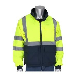 PIP 333-1500-R/5X ANSI Type R Class 3 4-in-1 Reversible Dark Gray Bottom Multi-Seasonal Windbreaker with Detachable Sleeves