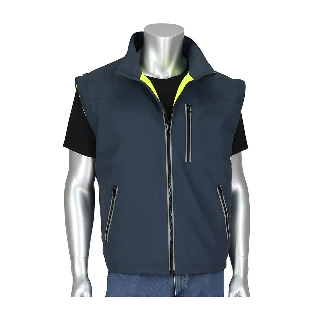 PIP 333-1500-R/M ANSI Type R Class 3 4-in-1 Reversible Dark Gray Bottom Multi-Seasonal Windbreaker with Detachable Sleeves