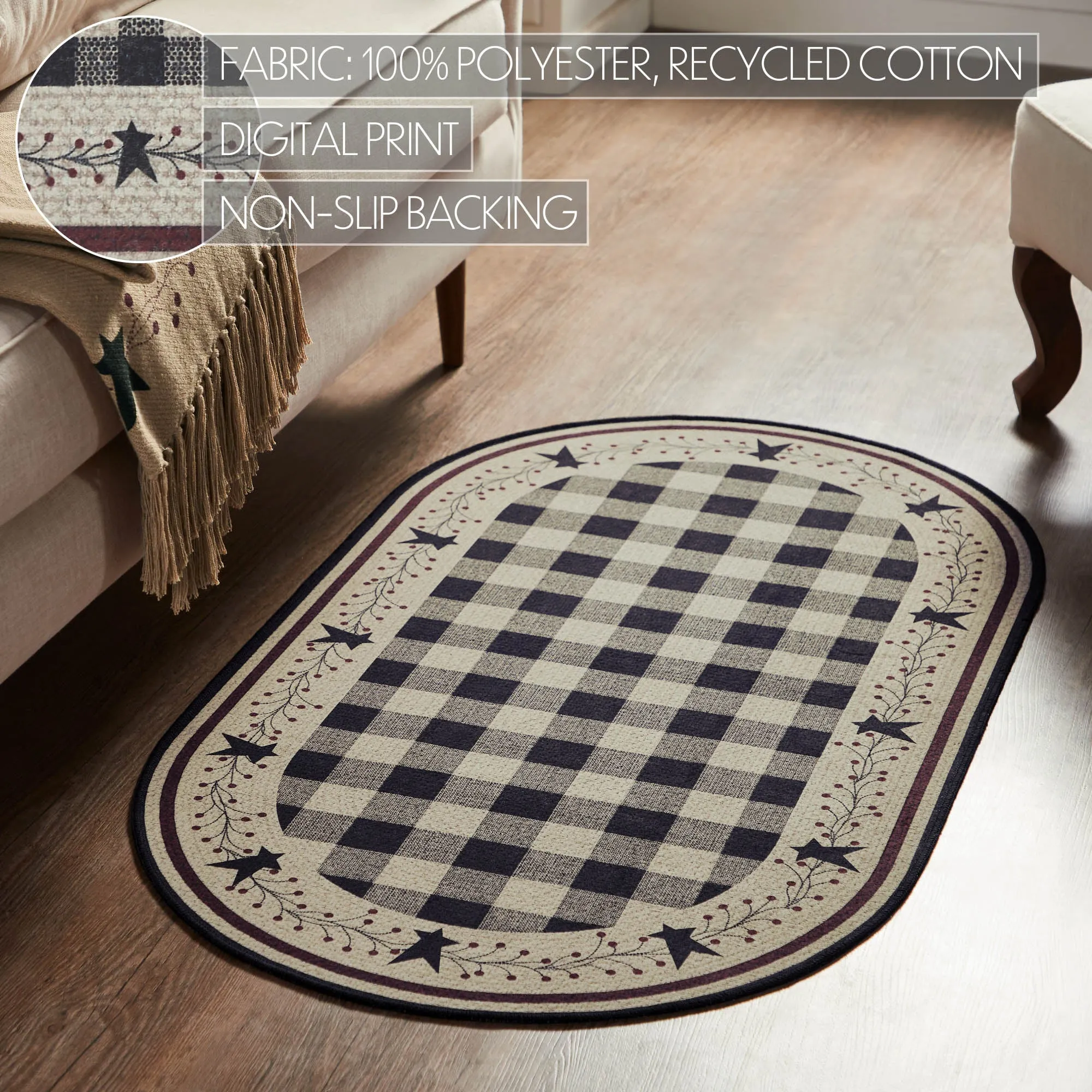 Pip Vinestar Polyester Rug Oval 27x48