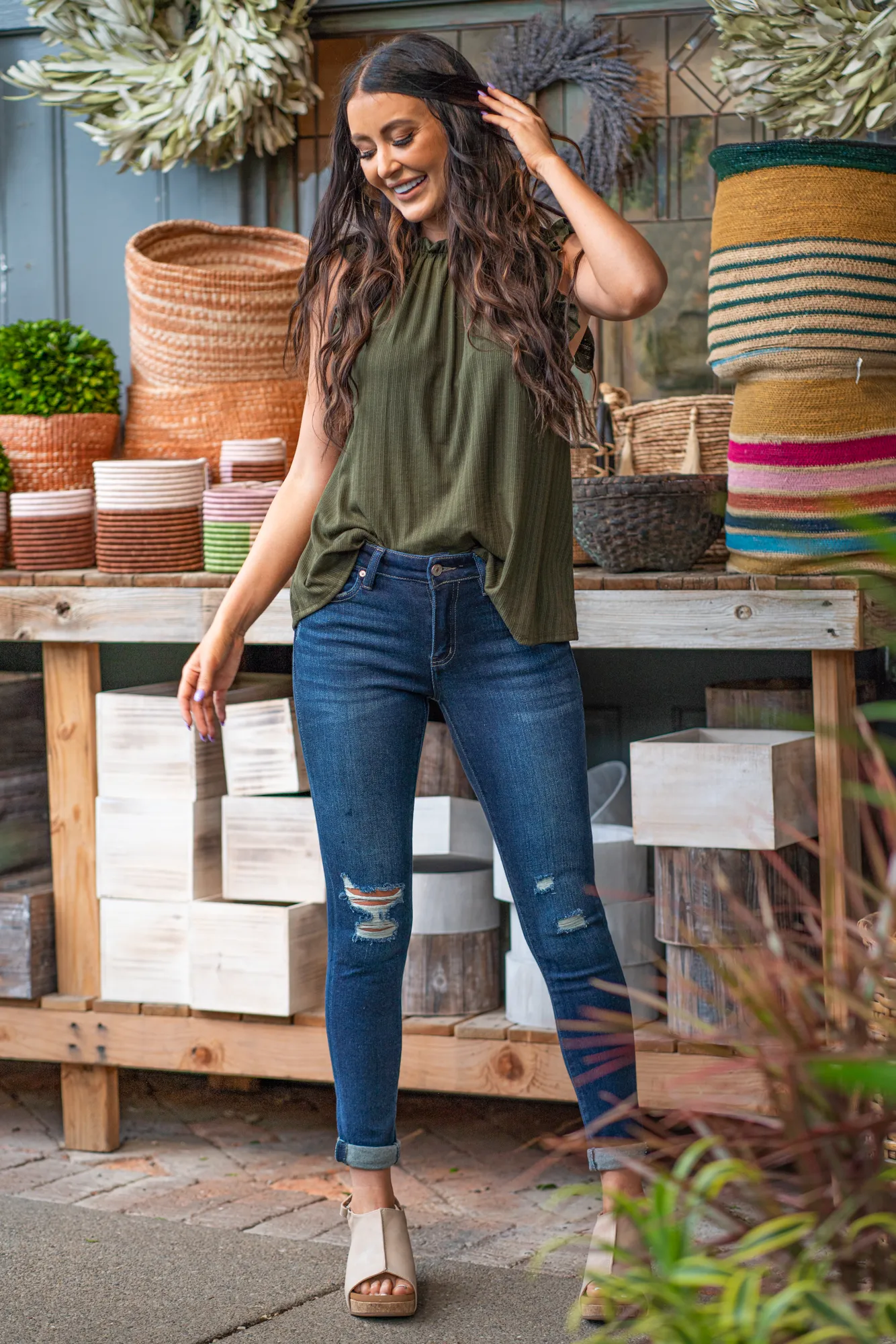 Plus Size Aurora Mid Rise Cuffed Hem Skinny