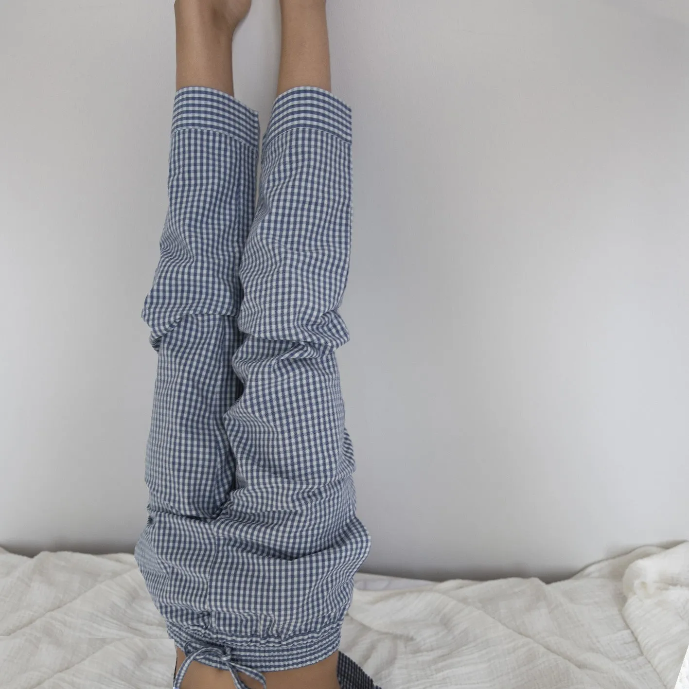 PYJAMAS PANTS // KIDS // BLUE CHECKS COTTON POPLIN