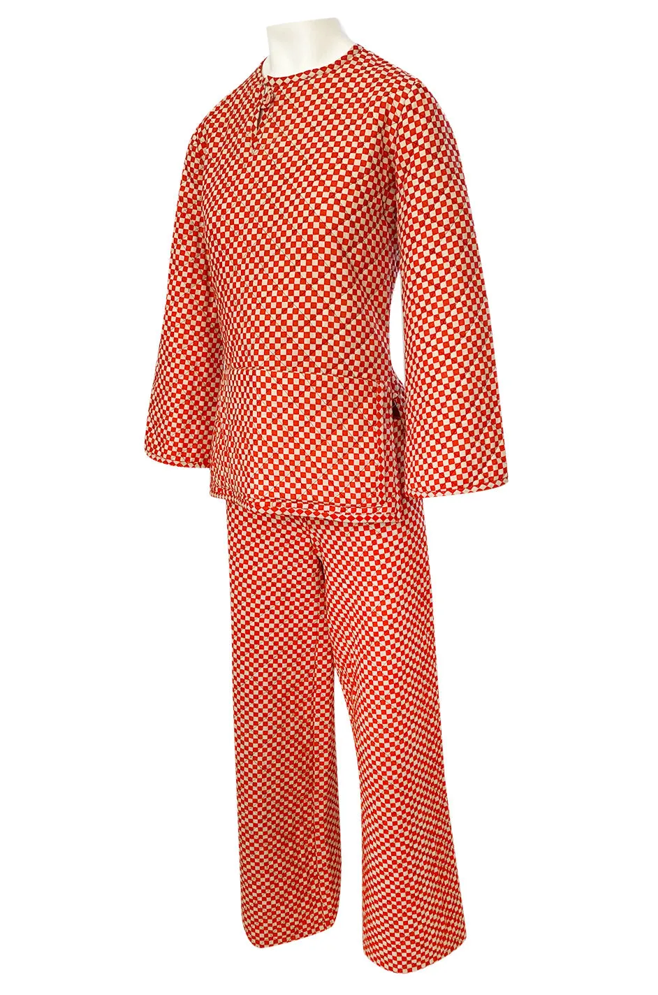 Rare 1971 Marion Foale and Sally Tuffin Red & White Check 'Pajama' Pant Set