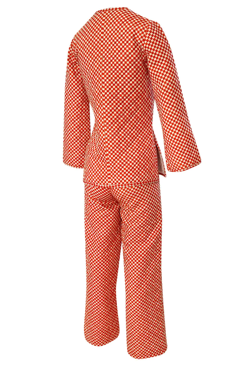 Rare 1971 Marion Foale and Sally Tuffin Red & White Check 'Pajama' Pant Set