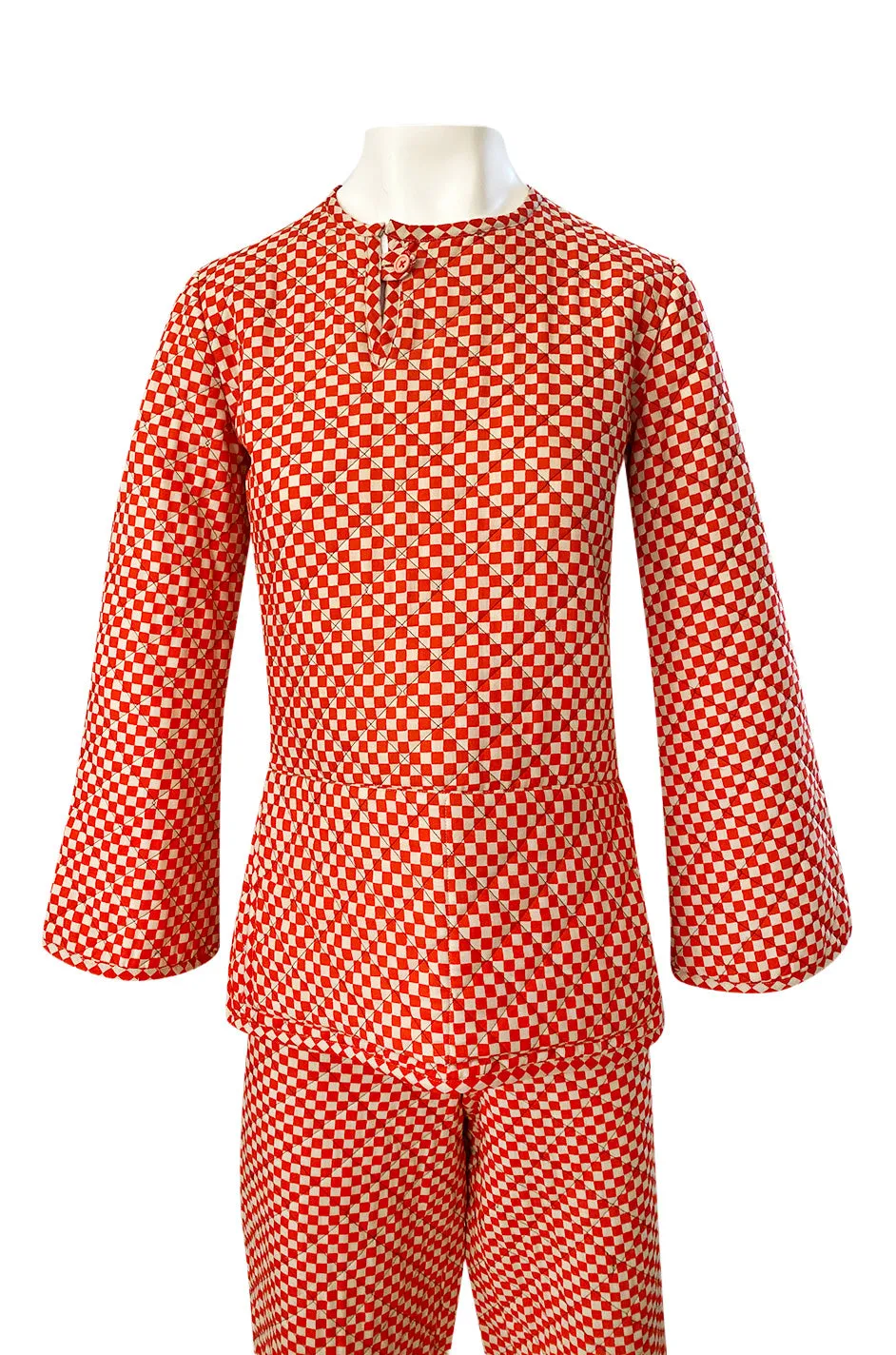 Rare 1971 Marion Foale and Sally Tuffin Red & White Check 'Pajama' Pant Set