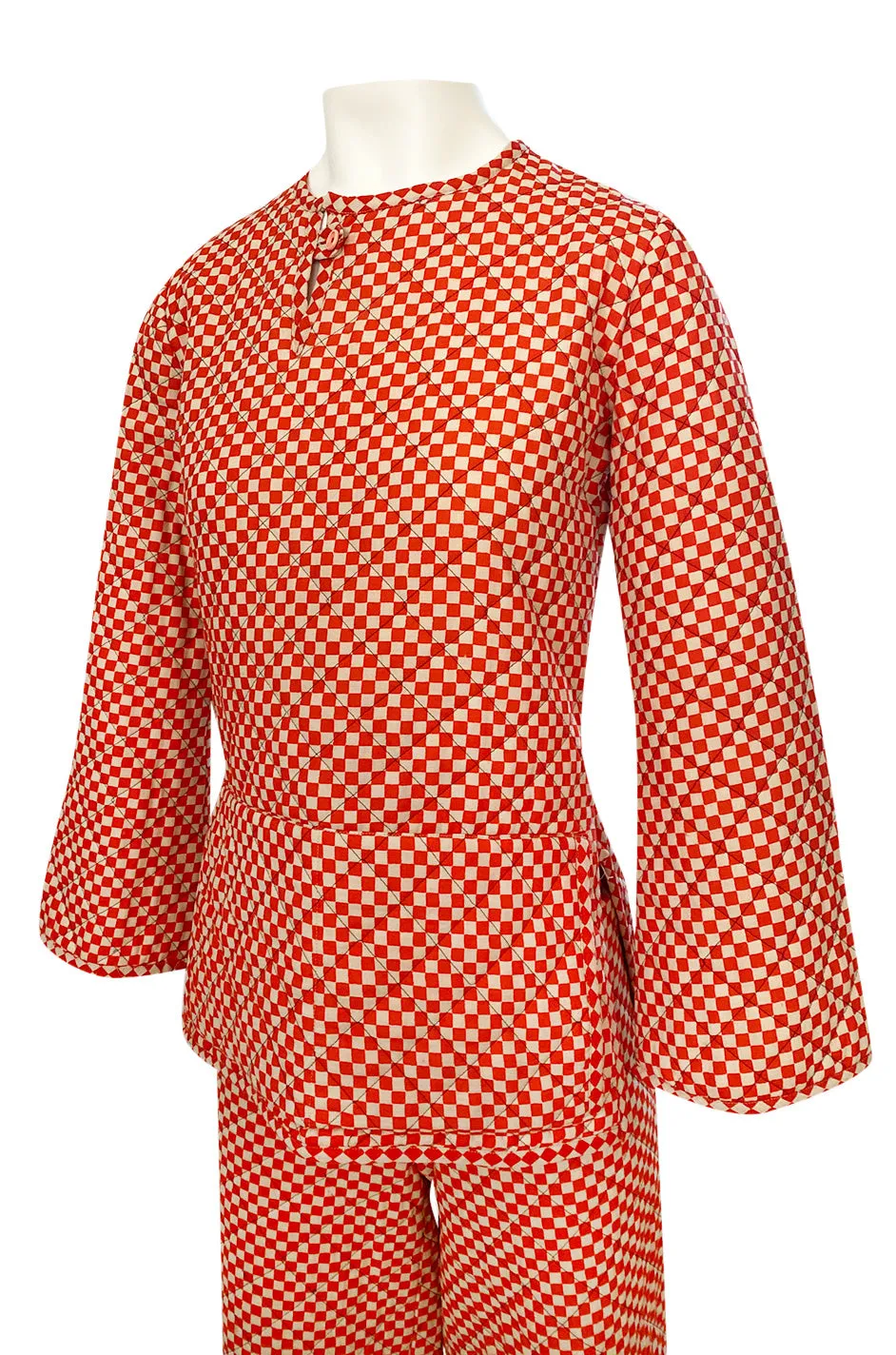 Rare 1971 Marion Foale and Sally Tuffin Red & White Check 'Pajama' Pant Set
