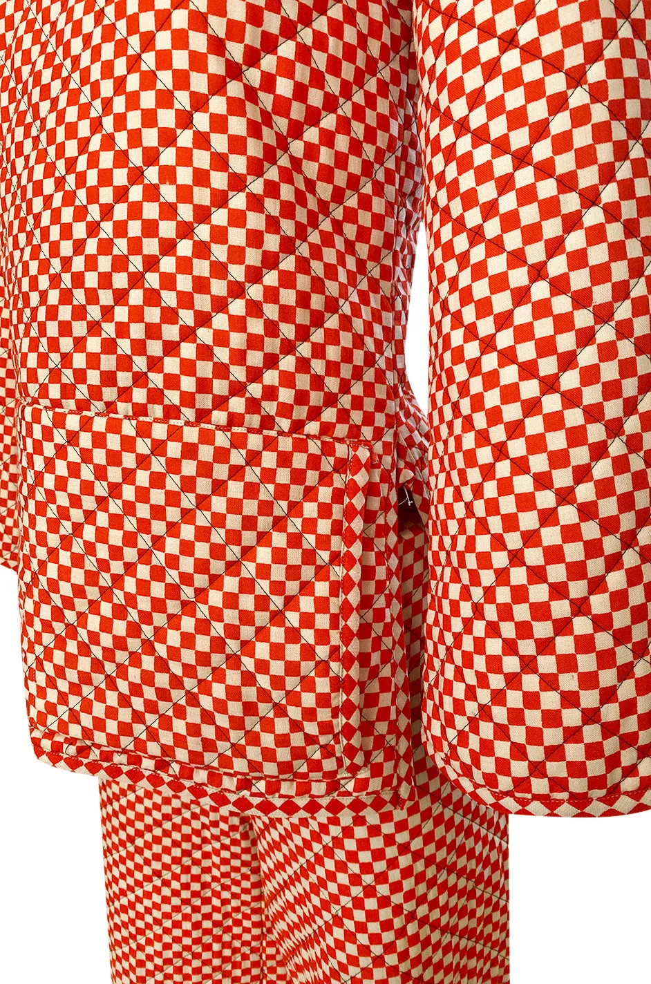 Rare 1971 Marion Foale and Sally Tuffin Red & White Check 'Pajama' Pant Set
