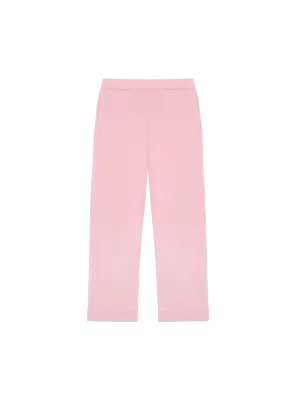 Recycled Cashmere Loose Track Pants—sakura pink