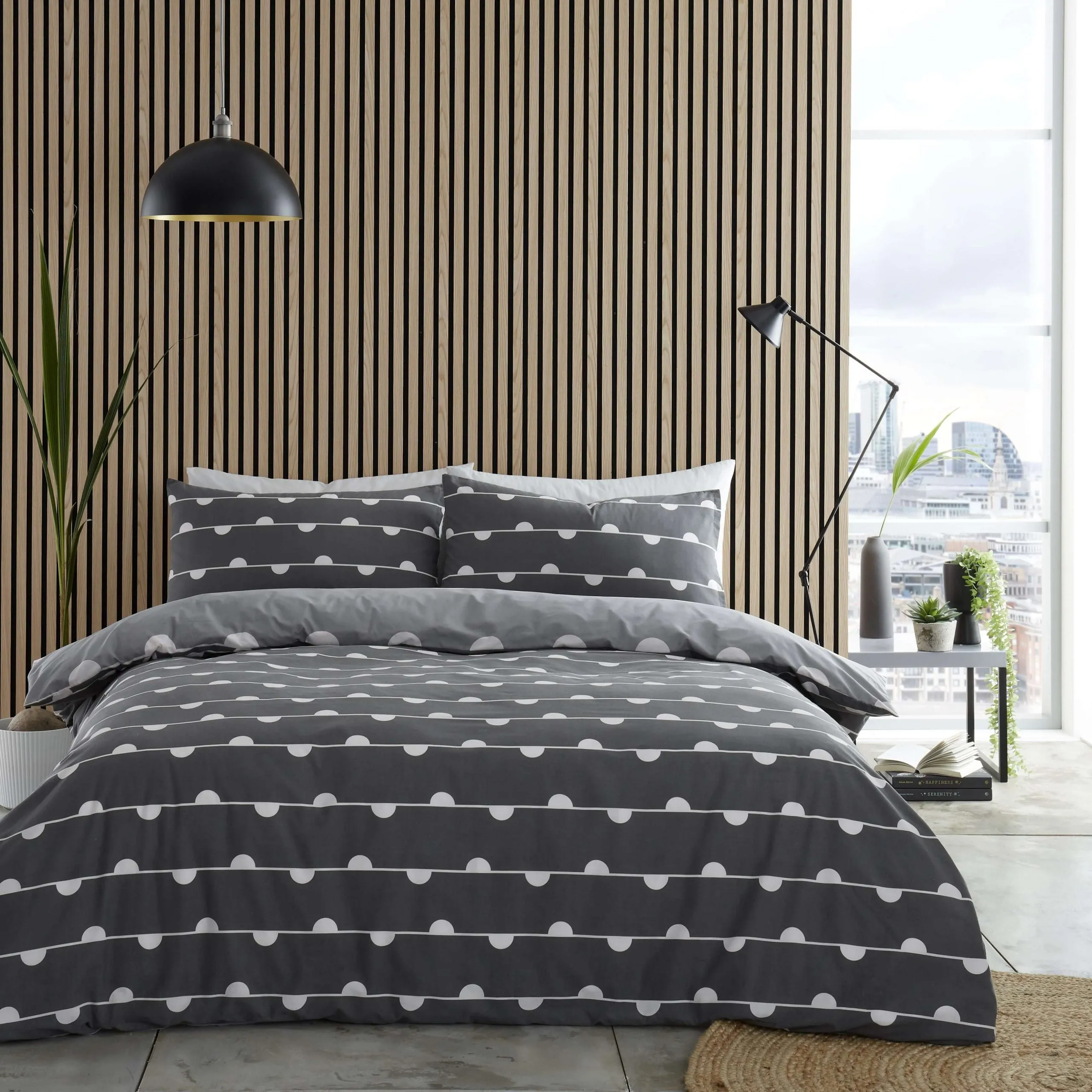 Simple Reversible Geo Printed Duvet Set
