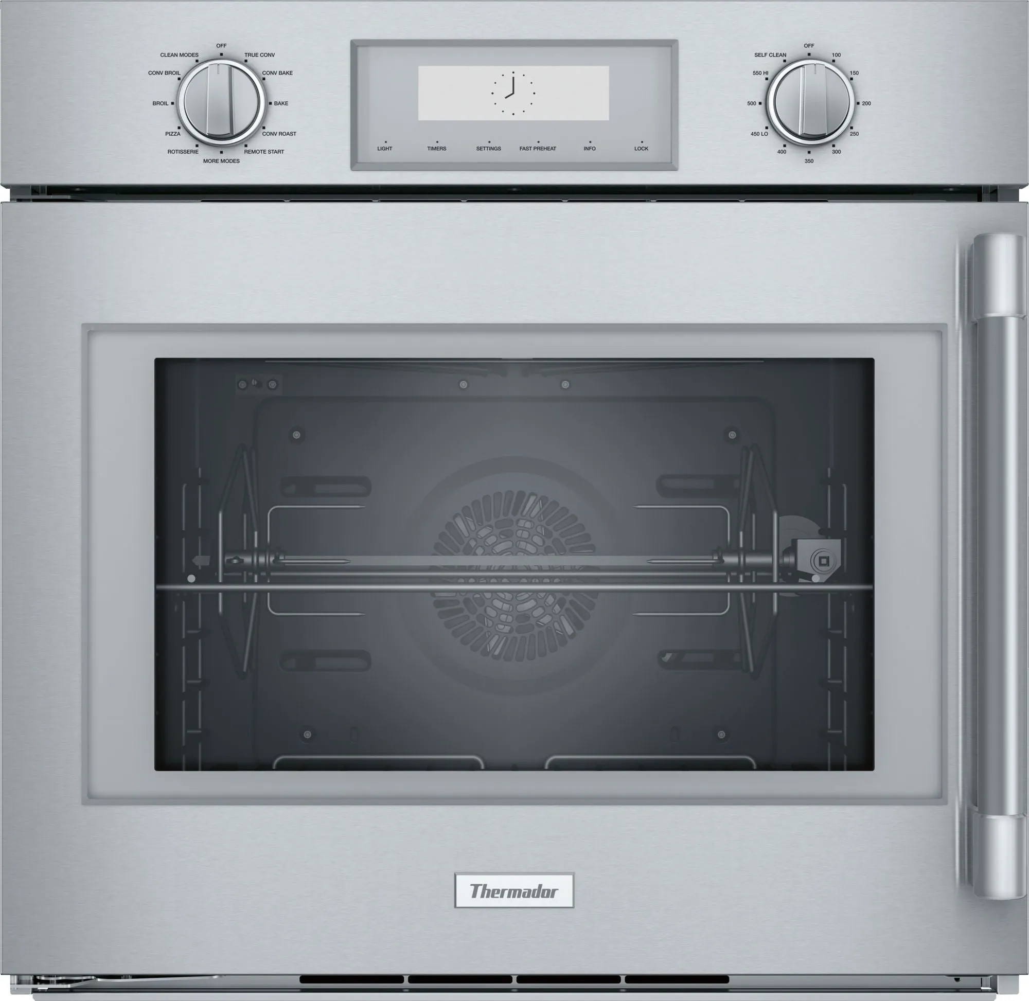 Thermador Professional Series POD301LW 30 Inch Single Wall Oven with 4.5 Cu. Ft., Self-Clean, Telescopic Racks, Meat Probe, Rotisserie, Convection, Halogen Lights and Wi-Fi
