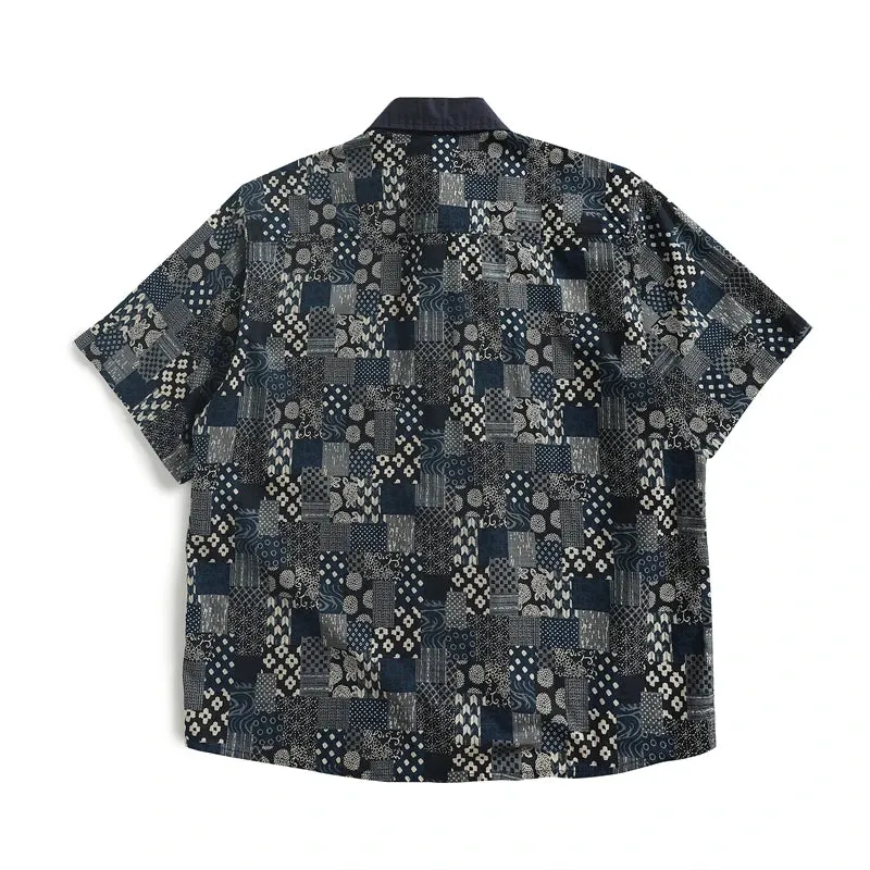 Vintage Cotton and Hemp Breathable Top Chinese Frog Ethnic Style Short Sleeve Shirt