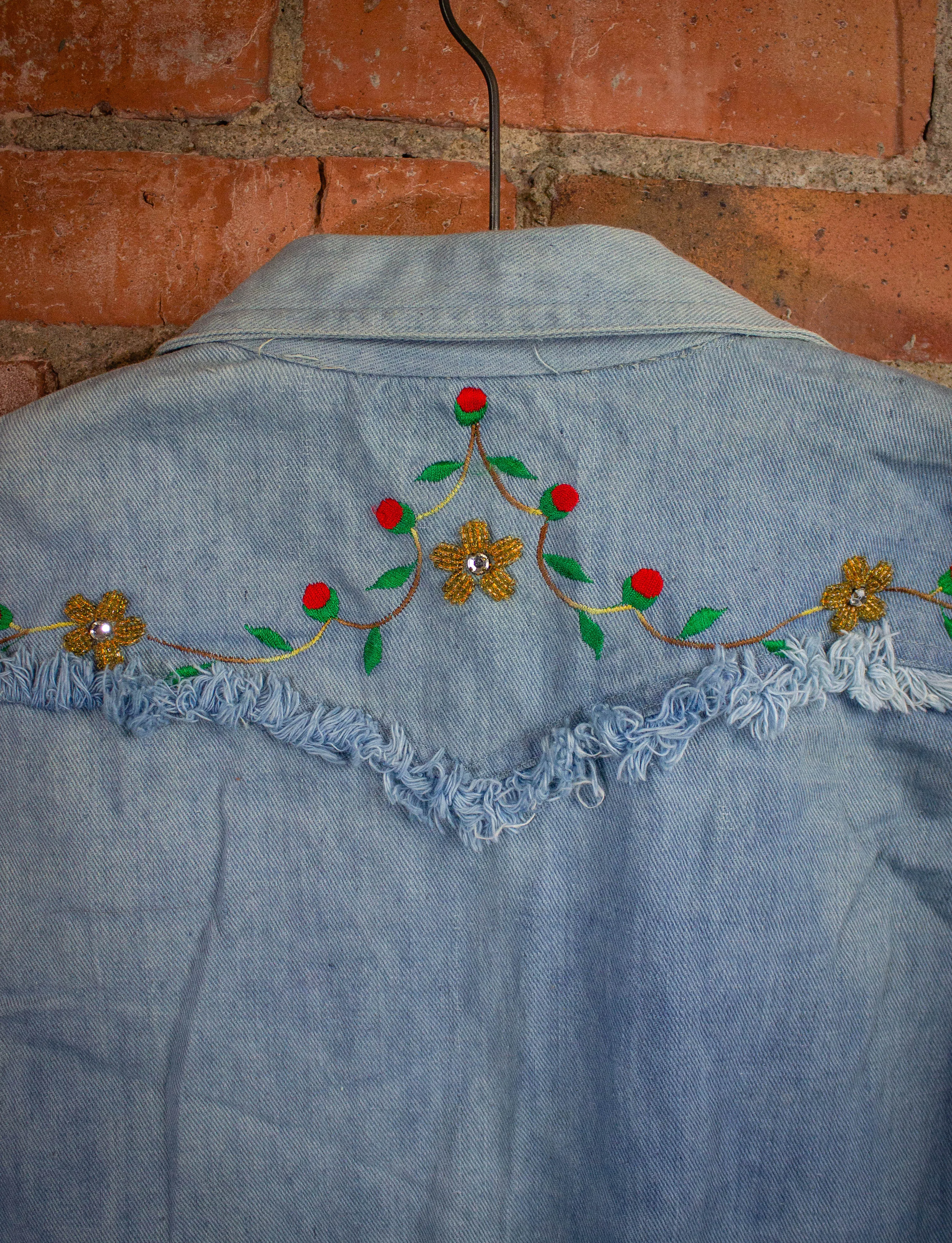 Vintage Denim Light Wash Crop Jacket 1970s Small