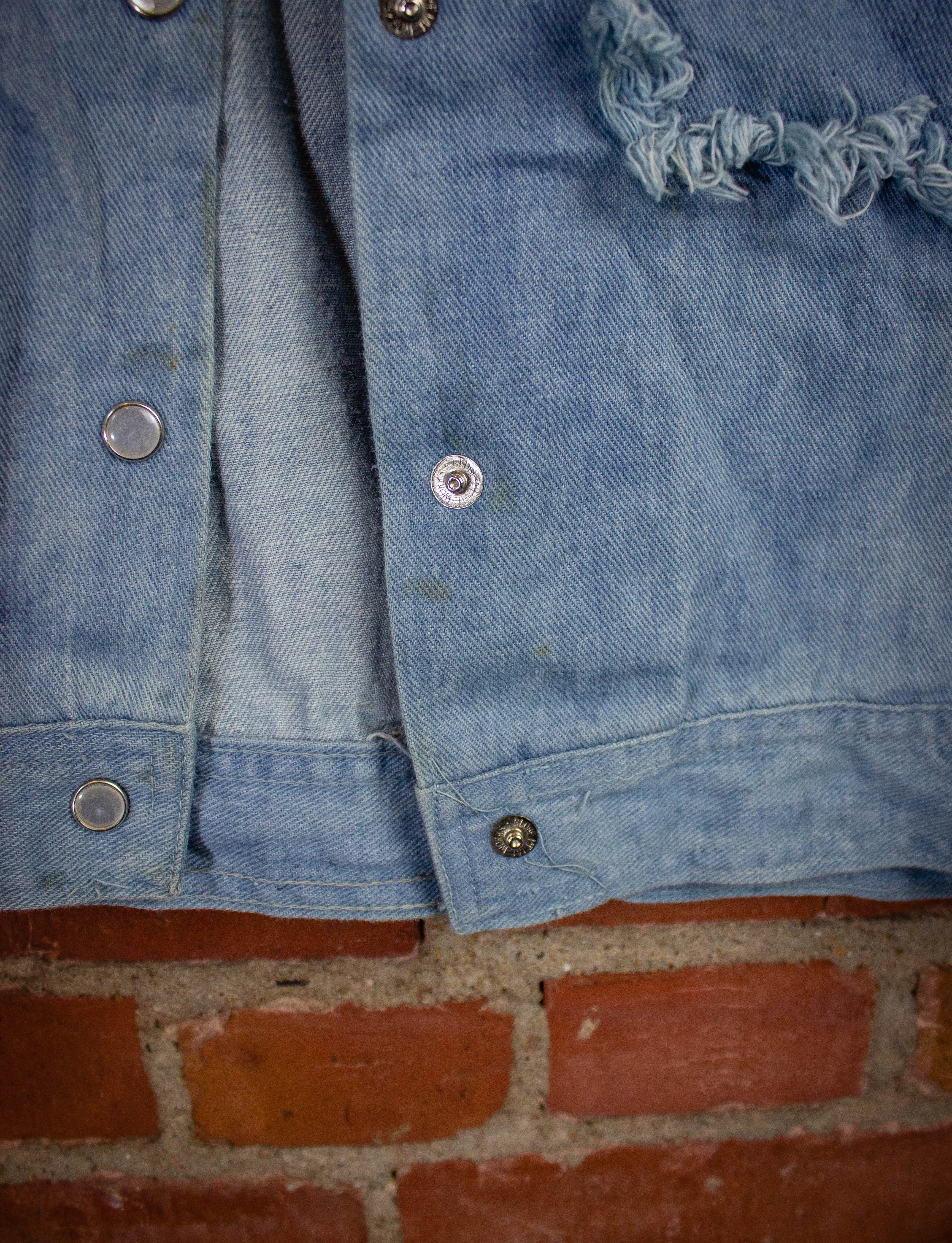 Vintage Denim Light Wash Crop Jacket 1970s Small
