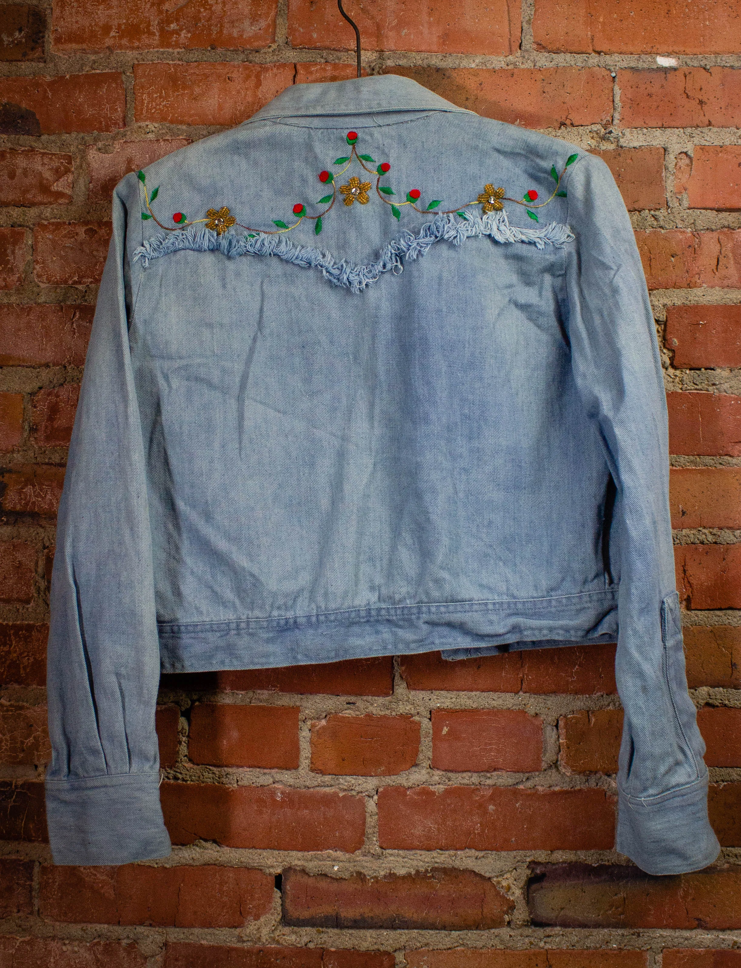 Vintage Denim Light Wash Crop Jacket 1970s Small