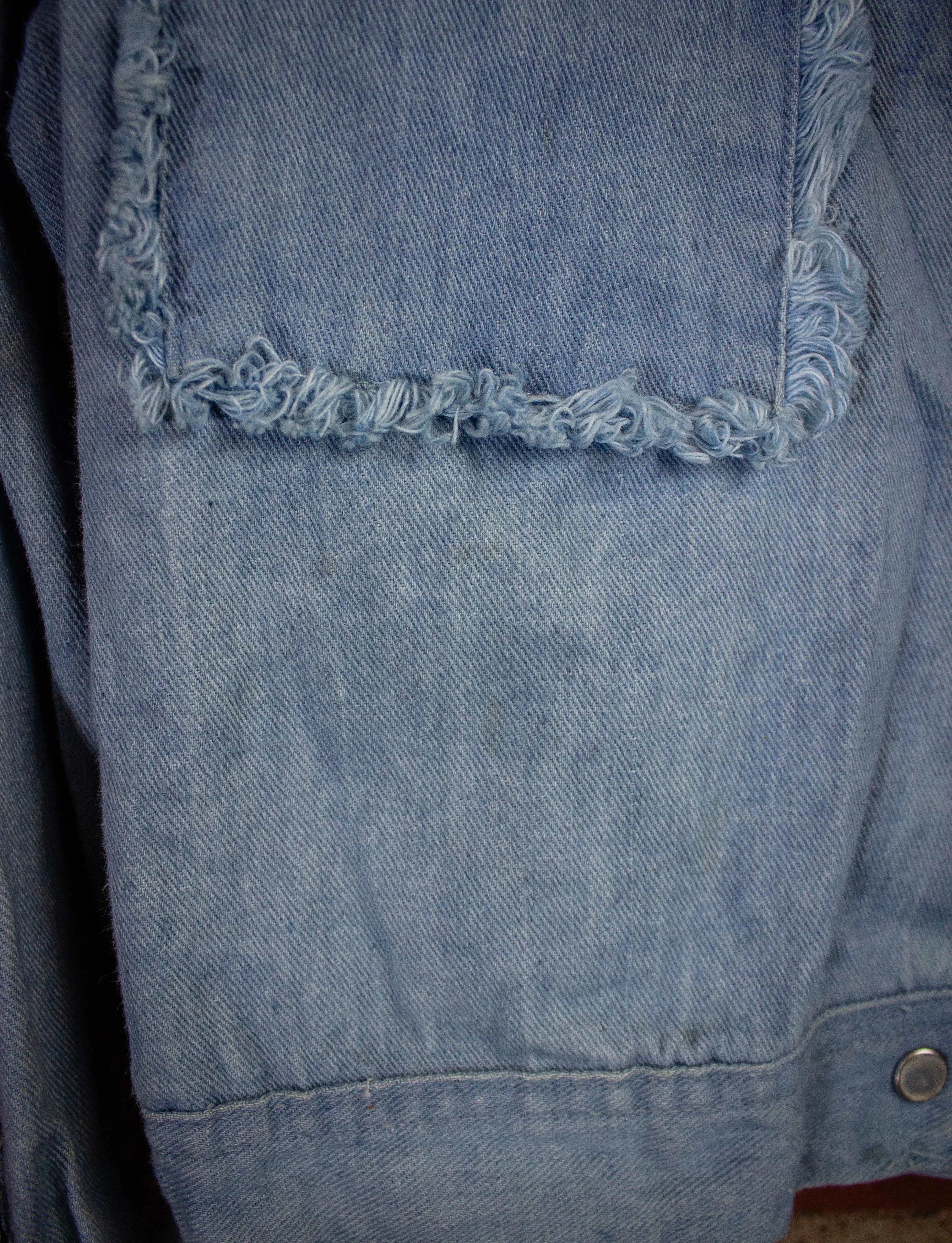 Vintage Denim Light Wash Crop Jacket 1970s Small