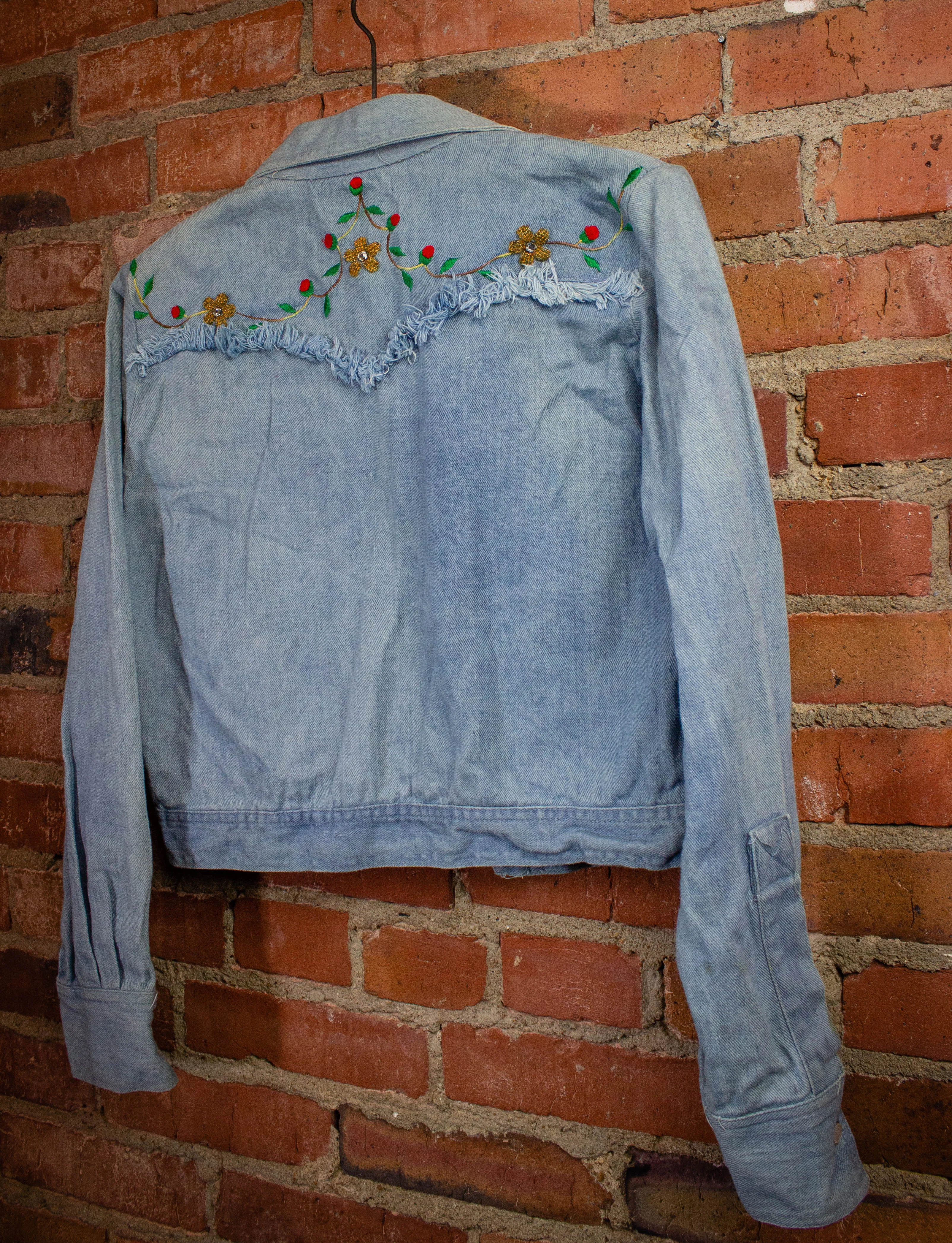 Vintage Denim Light Wash Crop Jacket 1970s Small