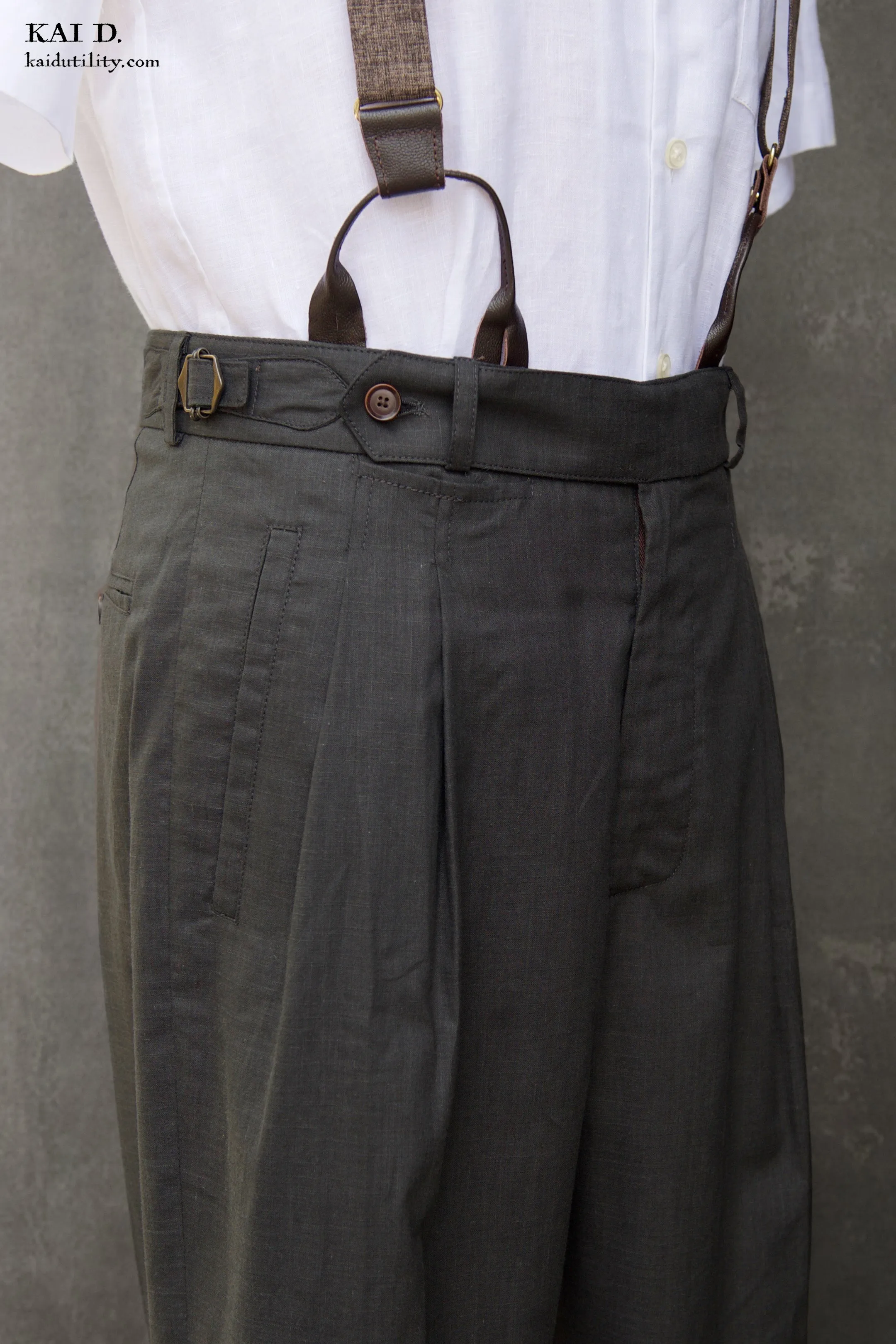 Wide Leg Matisse Pants - Cool Touch Cotton Linen - Slate - 32