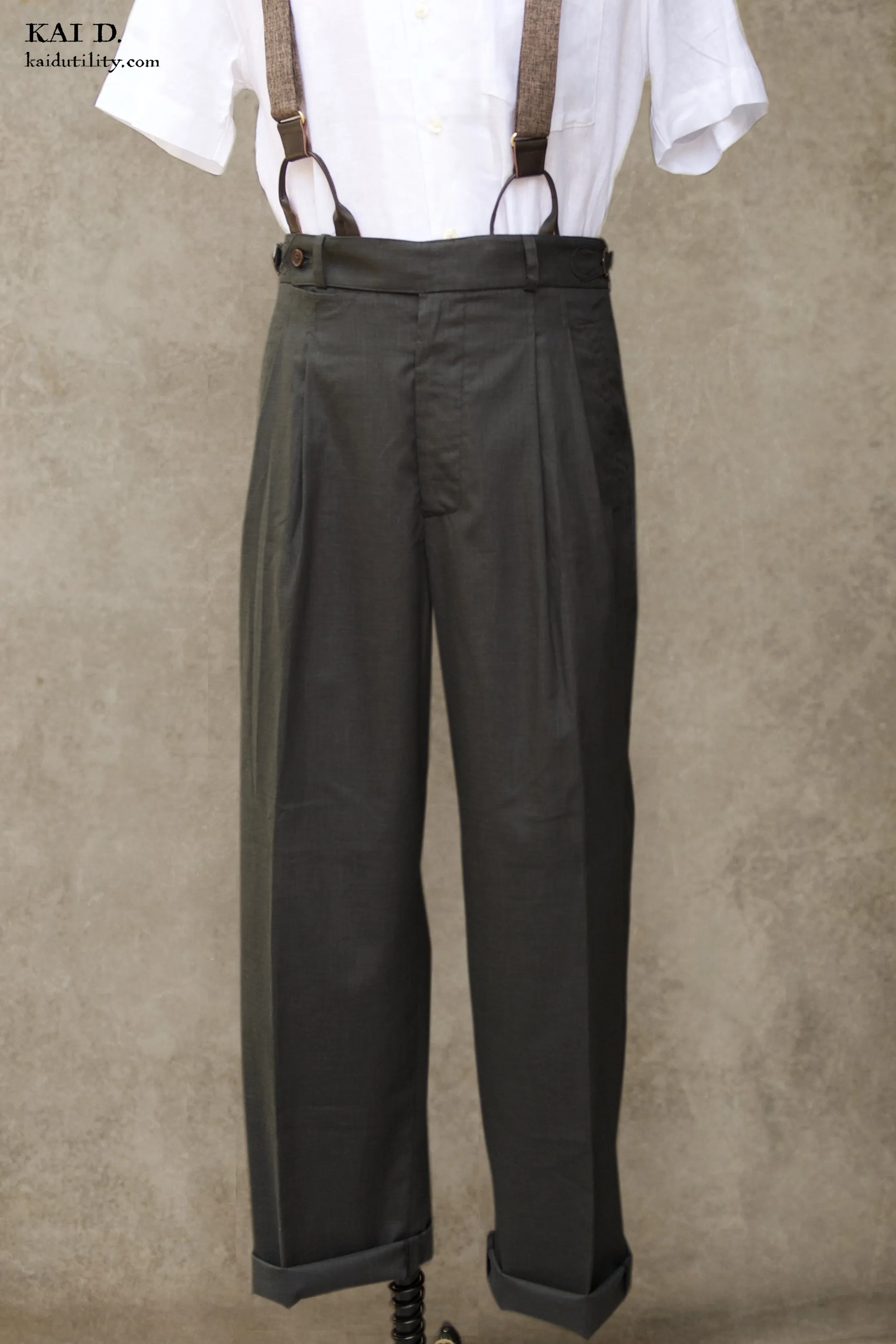 Wide Leg Matisse Pants - Cool Touch Cotton Linen - Slate - 32