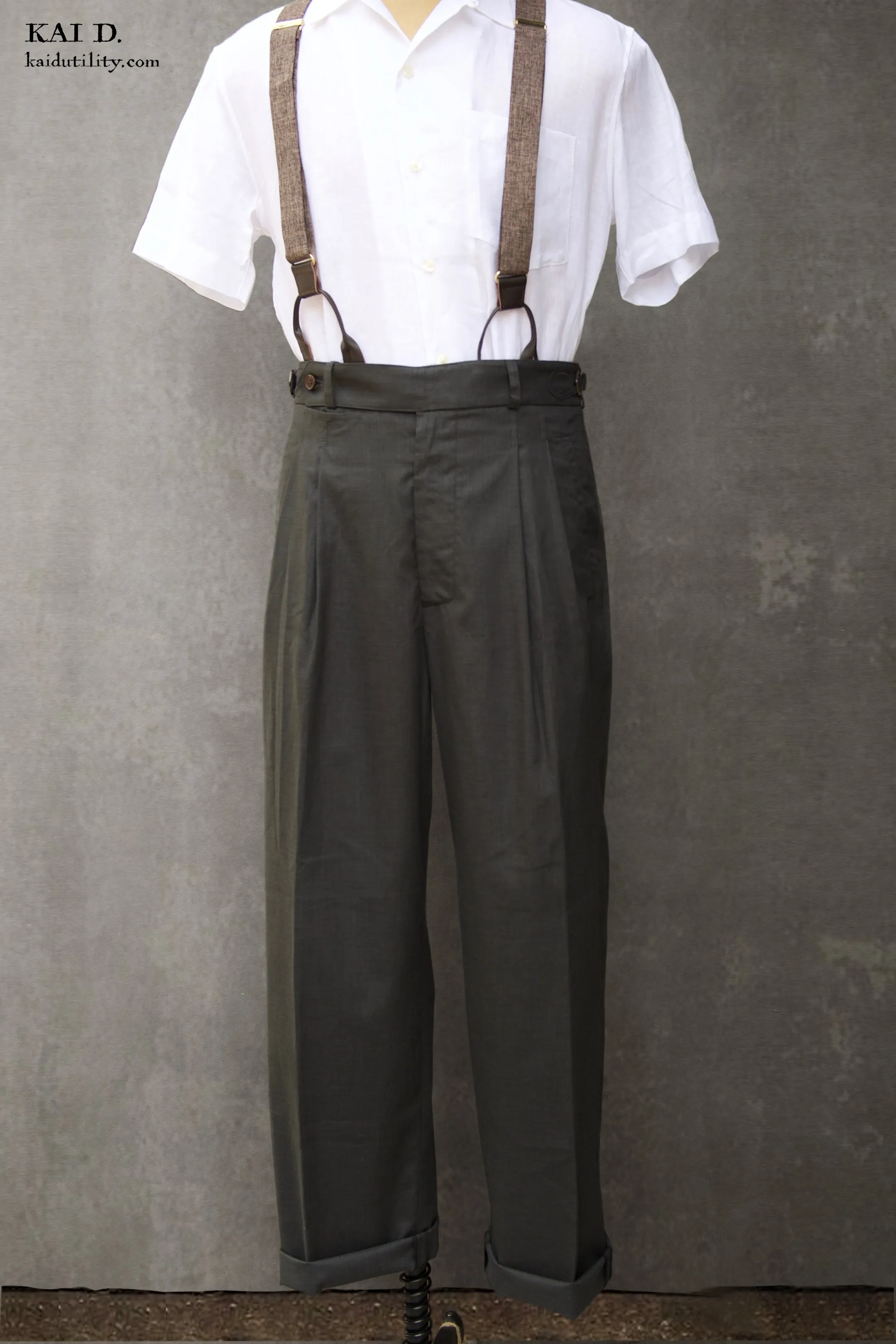Wide Leg Matisse Pants - Cool Touch Cotton Linen - Slate - 32
