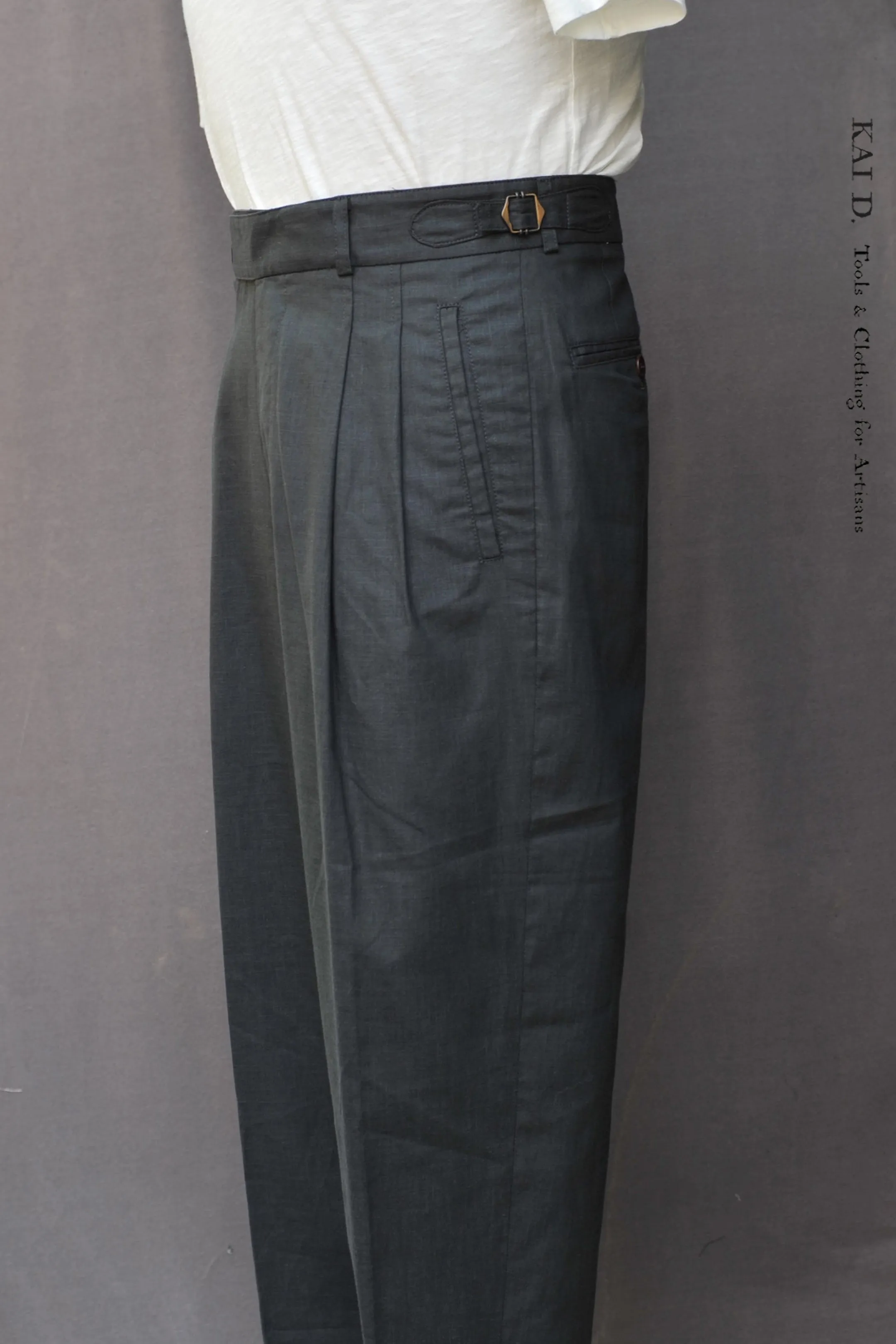 Wide Leg Matisse Pants - Cool Touch Cotton Linen - Slate - 32
