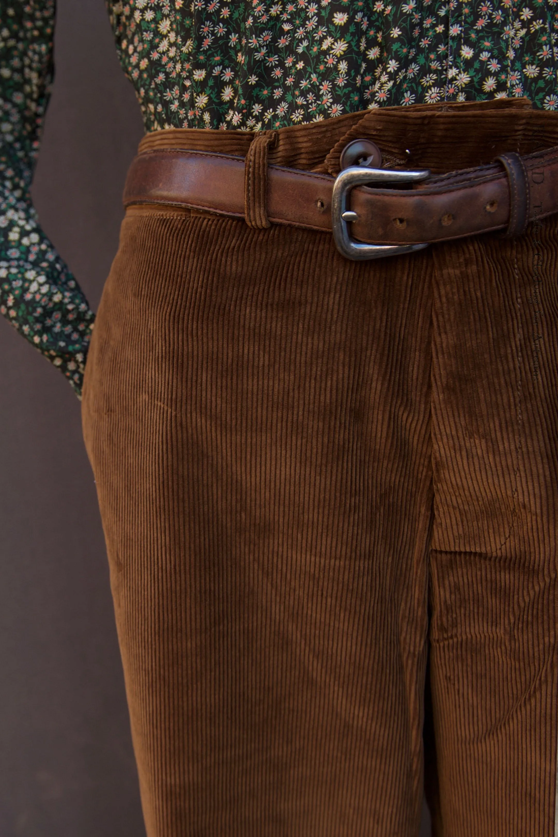 Wide Leg Trousers - Caramel Corduroy - 30, 32, 34, 36
