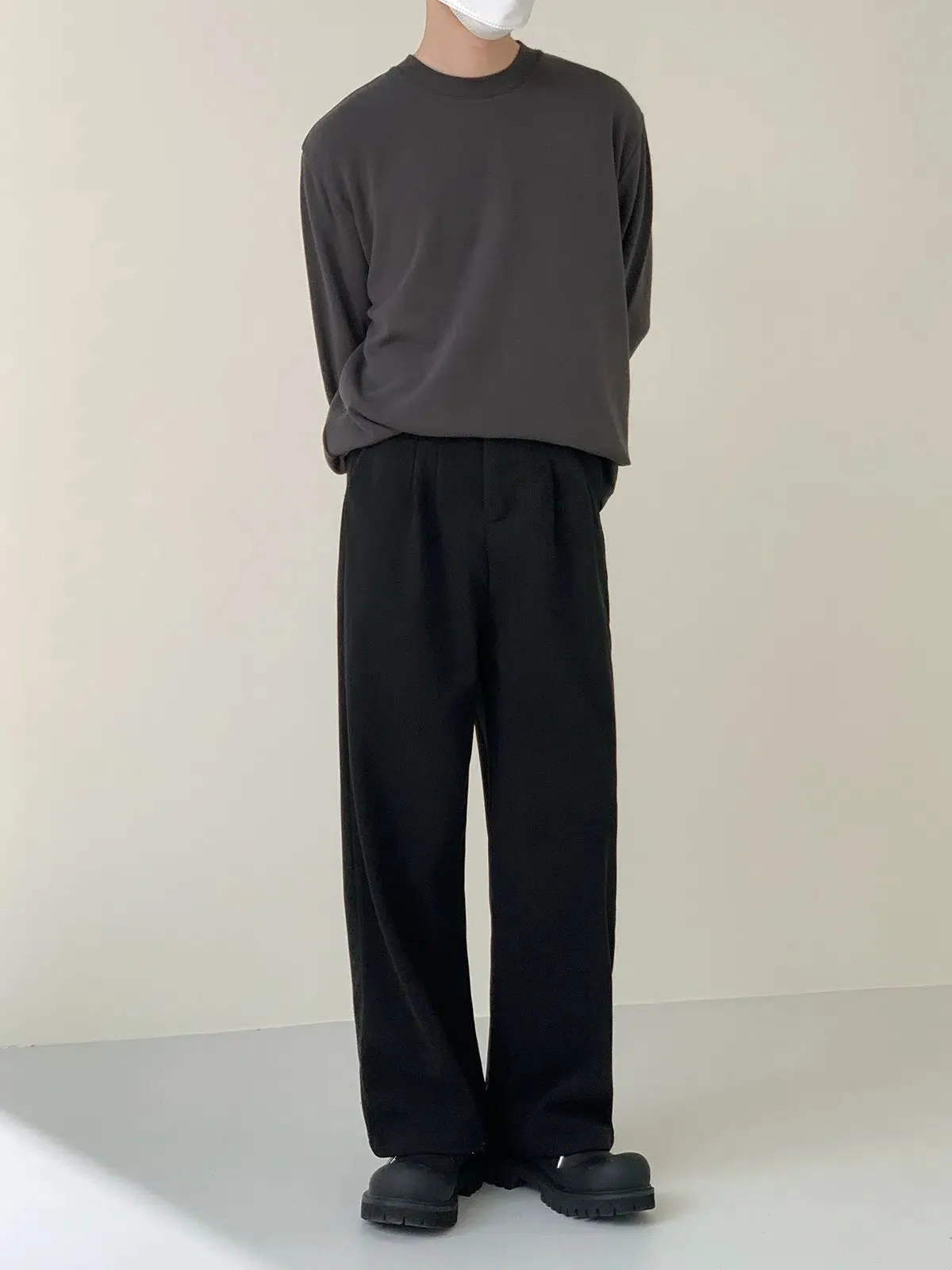 Zhou Casual Thickened Loose Straight Pants