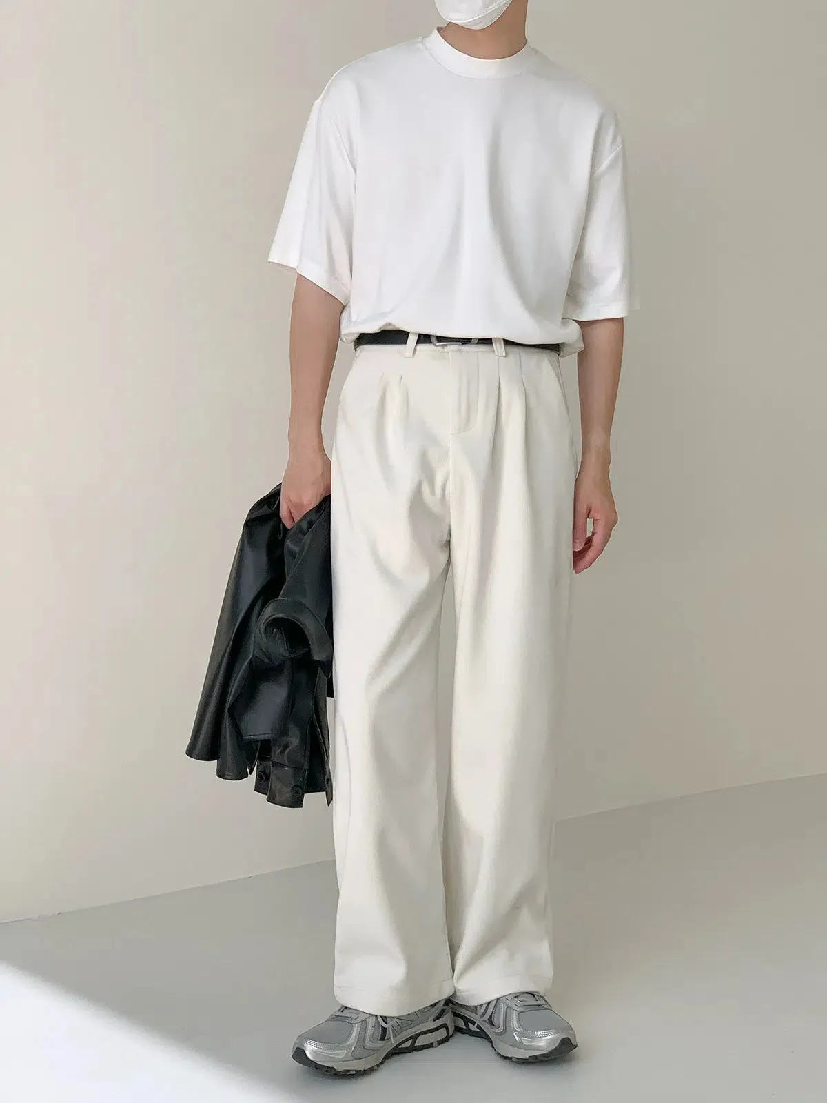 Zhou Casual Thickened Loose Straight Pants
