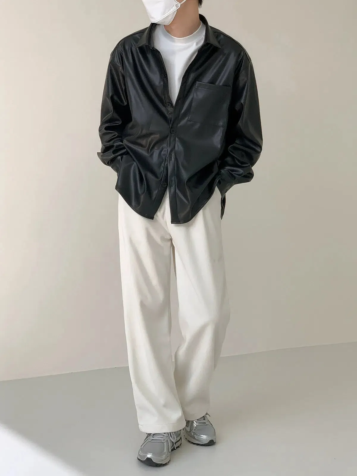 Zhou Casual Thickened Loose Straight Pants