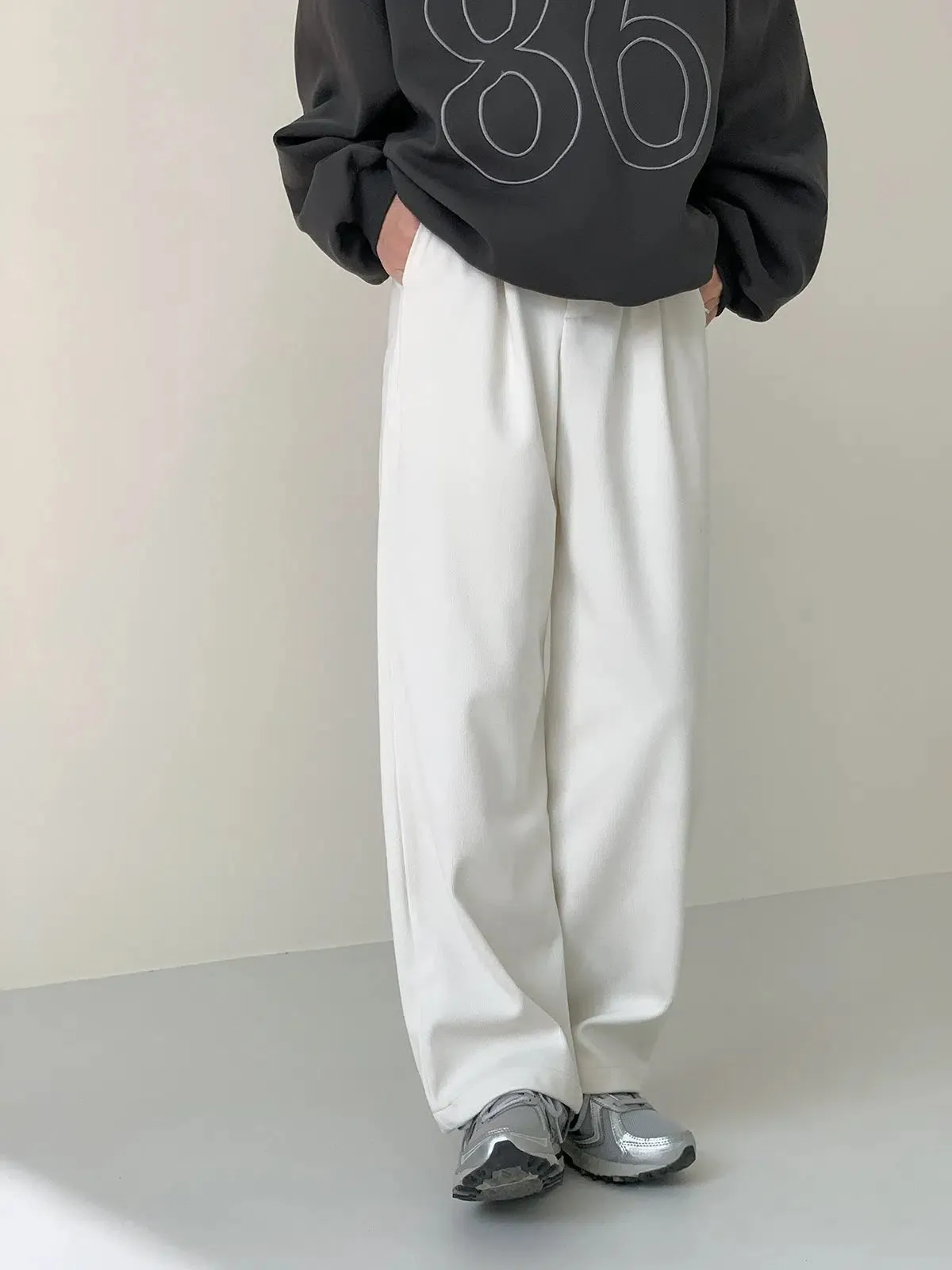 Zhou Casual Thickened Loose Straight Pants