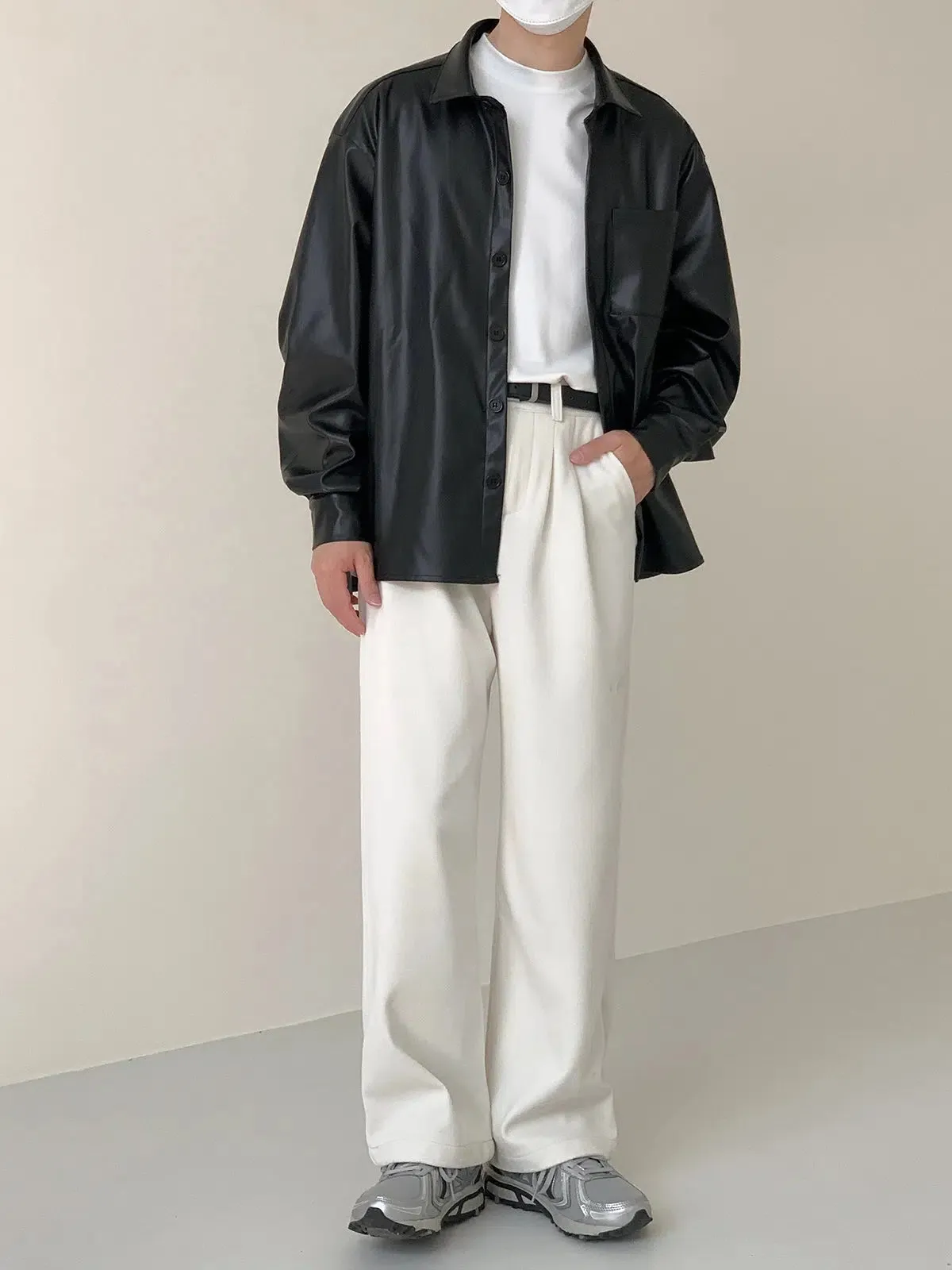 Zhou Casual Thickened Loose Straight Pants